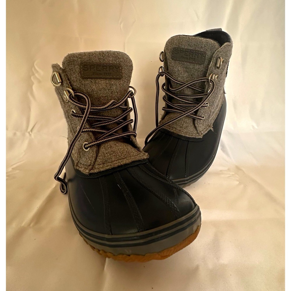 Sperry Saltwater Duck Boots Navy/Gray Lace-Up Ankle US 2 UK 1